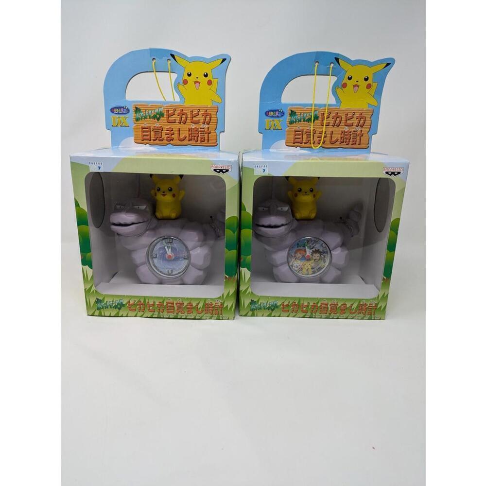 Rare-Pokemon Alarm Clocks Anime Pikachu And Onix-Game Show Prizes Only